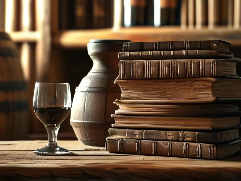 古代酿酒书籍与酒具展示