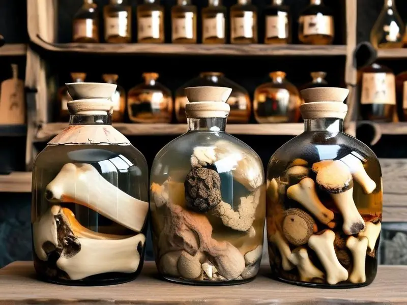 传统骨酒制作原料展示图