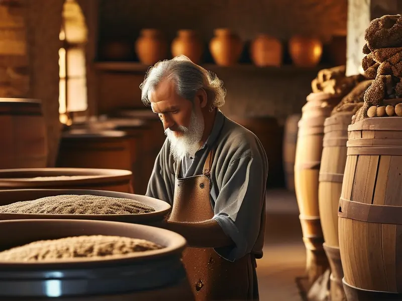 传统固态法白酒发酵过程实拍