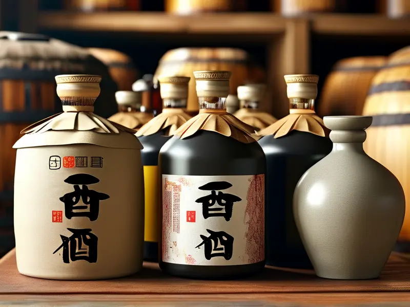 固态酿造酒种类展示：白酒、黄酒等传统酿造酒品