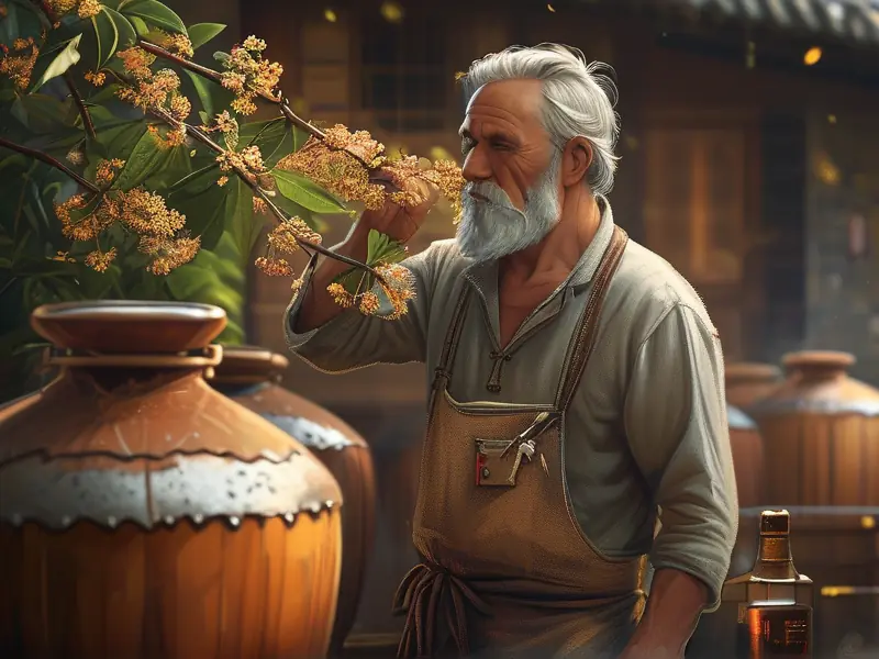 古法桂花酒酿造过程