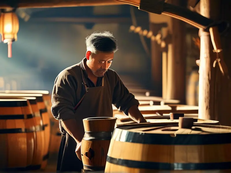 传统酿酒师傅用古法工艺酿造原浆酒