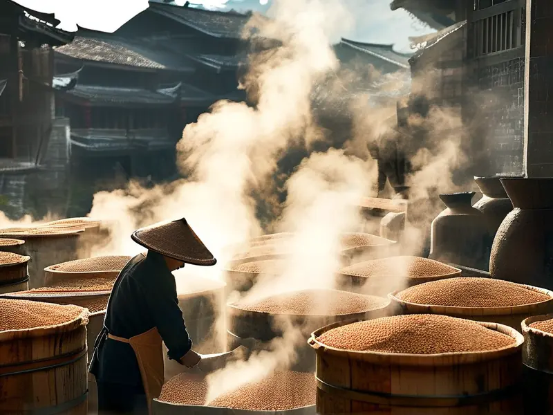 贵州茅台镇传统酿酒工艺现场展示
