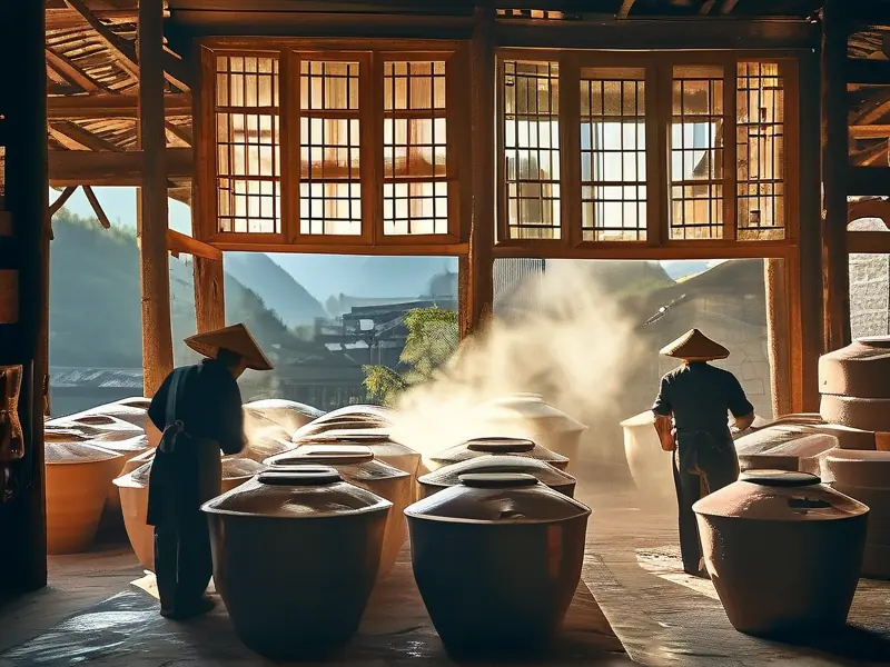 贵州天造酿酒厂传统酿造场景实拍