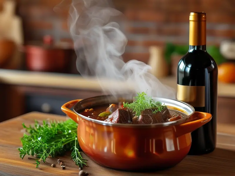 红酒炖牛肉烹饪过程展示