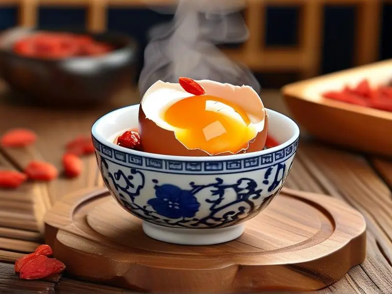 传统红曲酒煮蛋成品特写