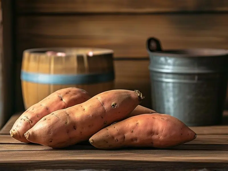 新鲜红薯和酿酒工具准备制作红薯酒
