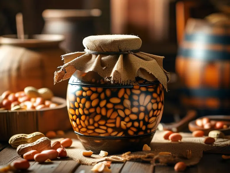 传统花生酿酒发酵过程实拍