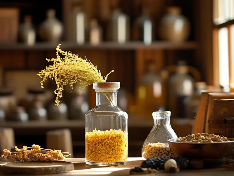 酿酒师制作黄草泡酒的过程