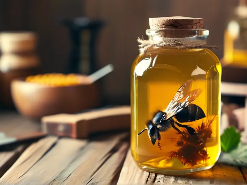 泡制完成的黄蜂酒展示