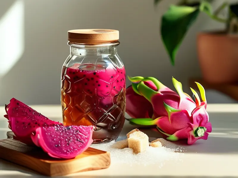 家庭自制火龙果酒原料及发酵过程实拍