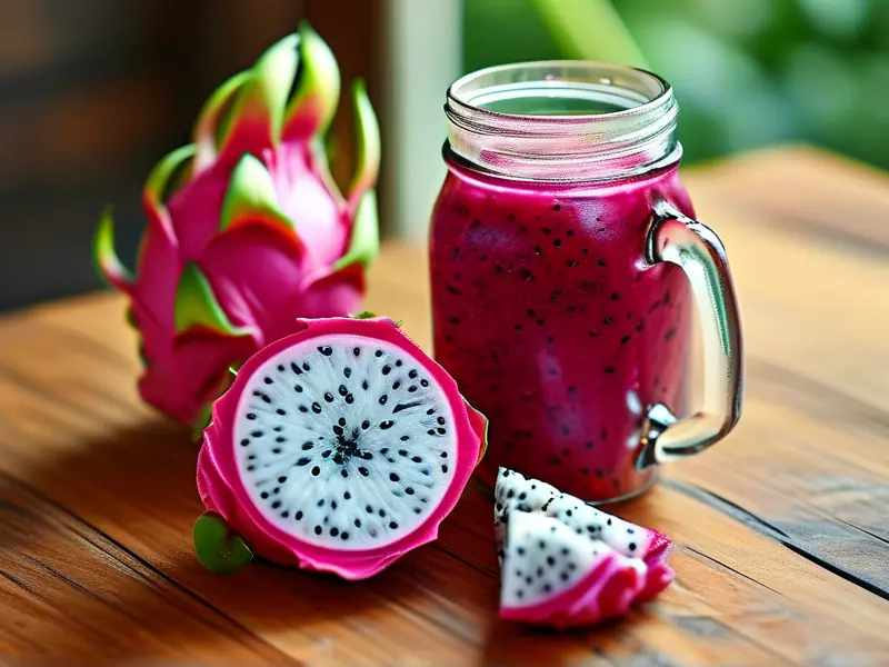 自制火龙果酒原料与发酵过程实拍图