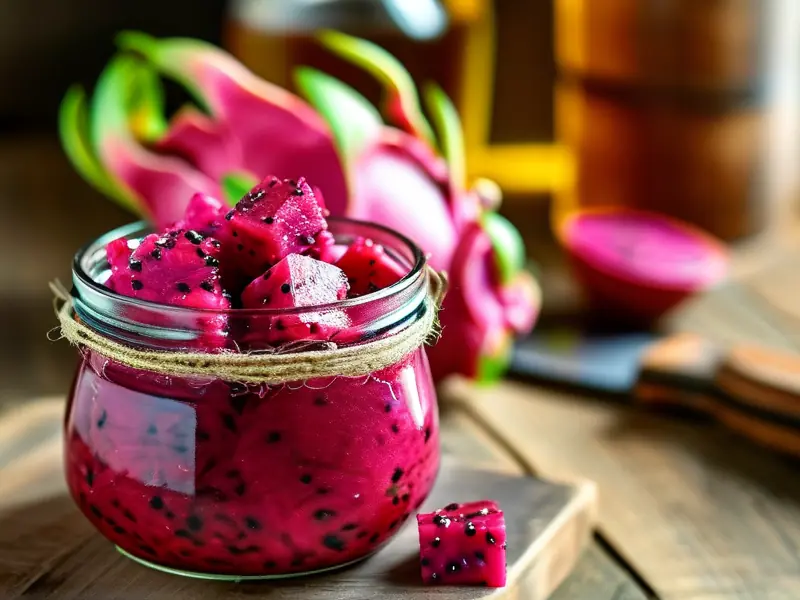 家庭自制火龙果酒原料与发酵过程实拍