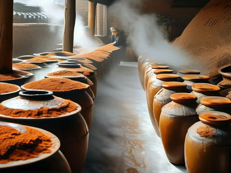 传统酱酒酿造工艺流程实拍图