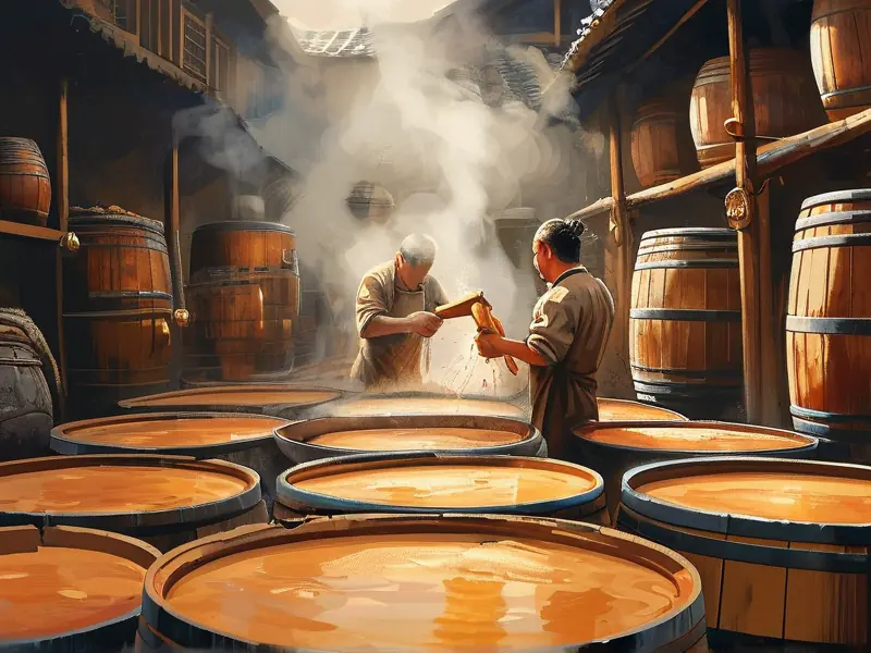 酱香酒传统酿造过程现场