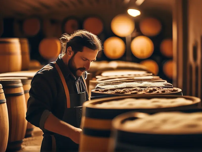 酿酒师检查酱香酒发酵过程