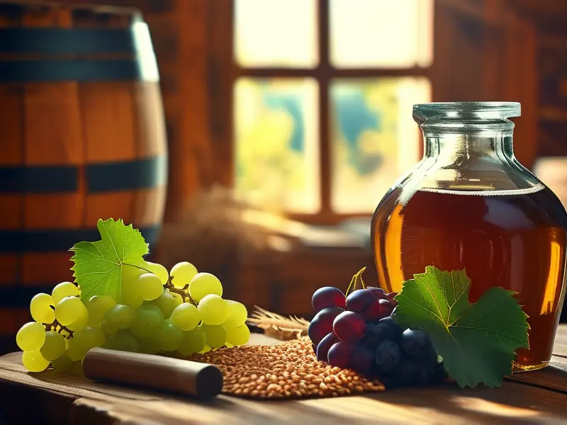 家庭自酿酒原料与工具实拍图