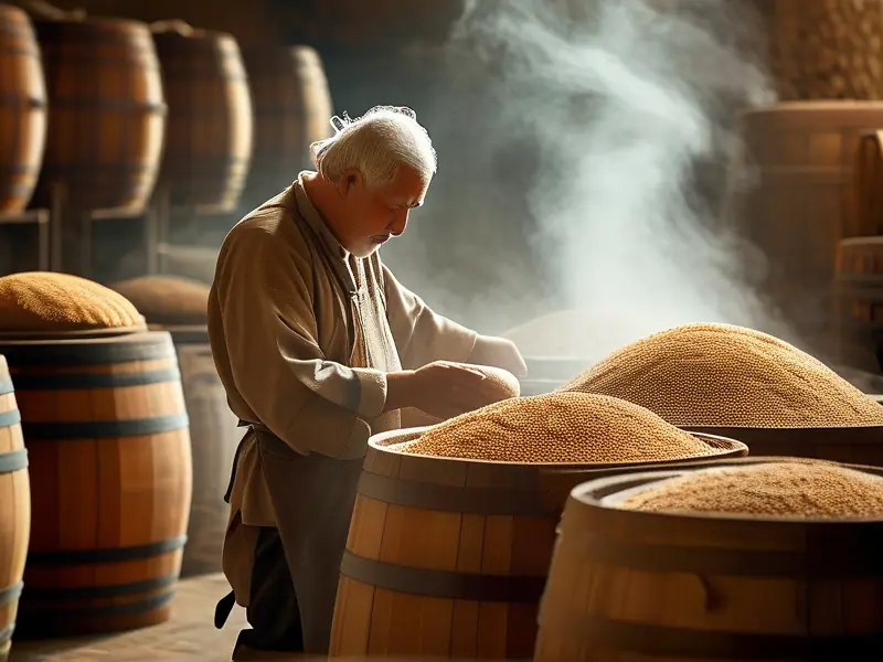 粮食白酒发酵过程实拍图