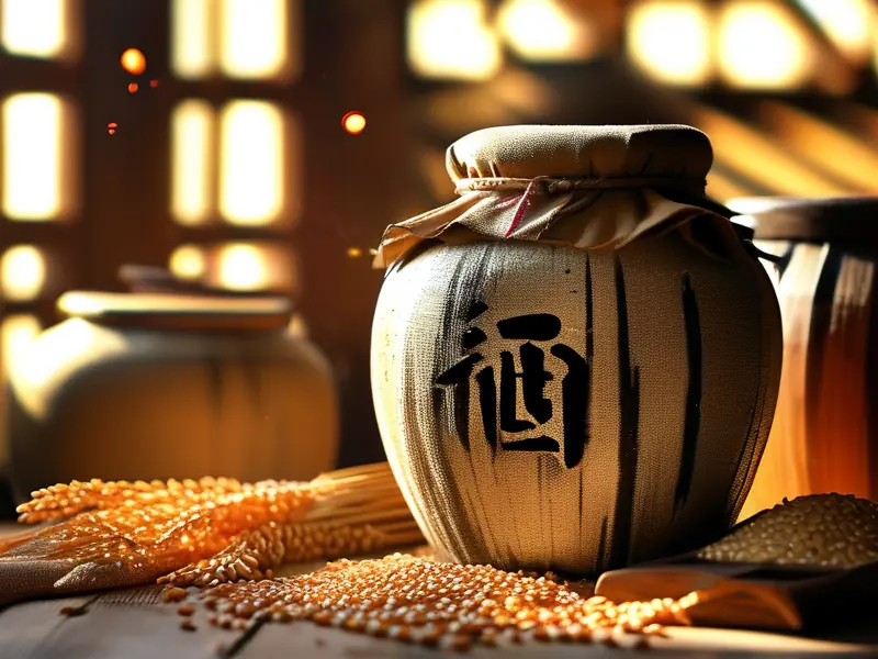 传统粮食酿酒过程展示