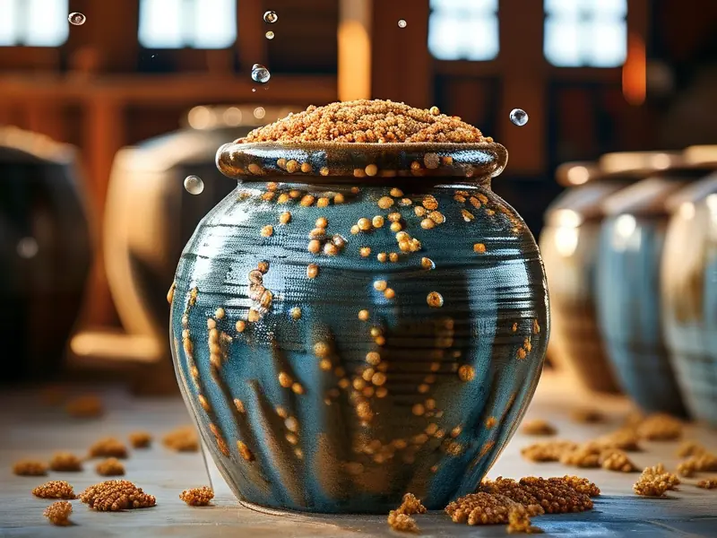 传统粮食酒发酵过程实拍图