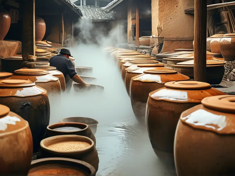 茅台镇传统白酒酿造工艺现场实拍