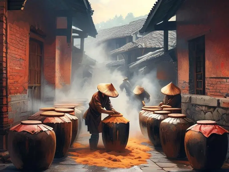 茅台镇酱香酒传统酿造工艺实景