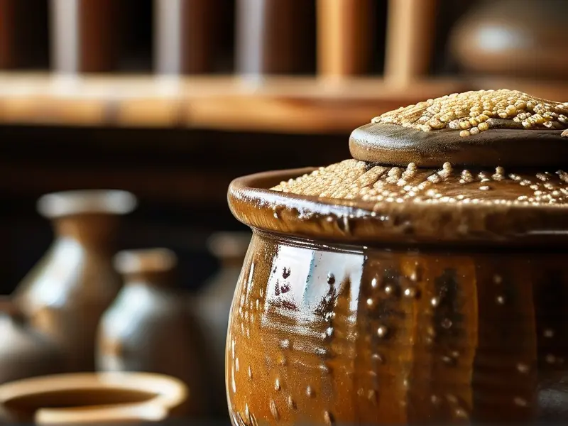 传统工艺糜子酒发酵过程实拍图