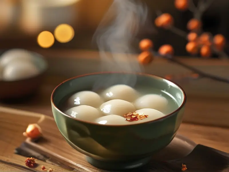 香甜可口的米酒酿汤圆成品图