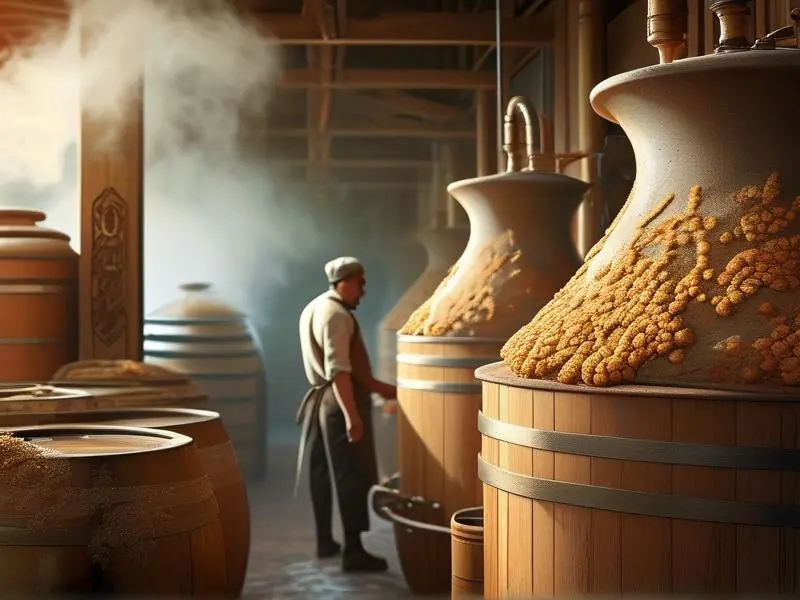 传统酿酒作坊发酵过程实景展示