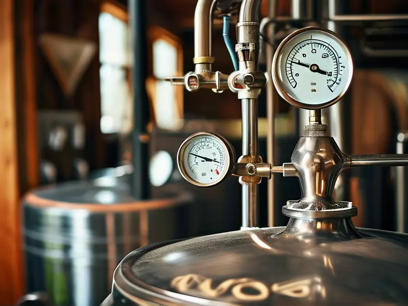 酿酒师检查蒸馏设备去除甲醇