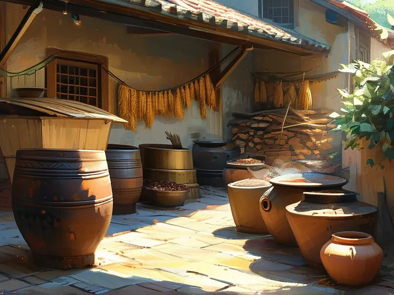 农村传统土法酿酒设备实景图