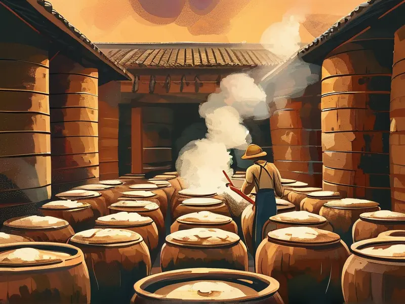 浓香型白酒传统蒸馏工艺现场实拍