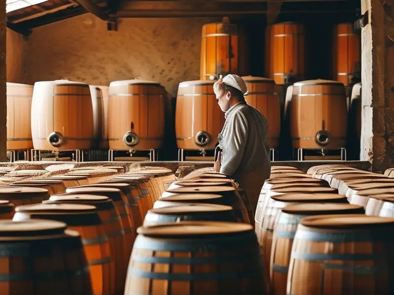 酿酒师检查浓香型白酒发酵过程