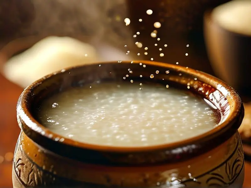 糯米酒传统发酵过程实拍图