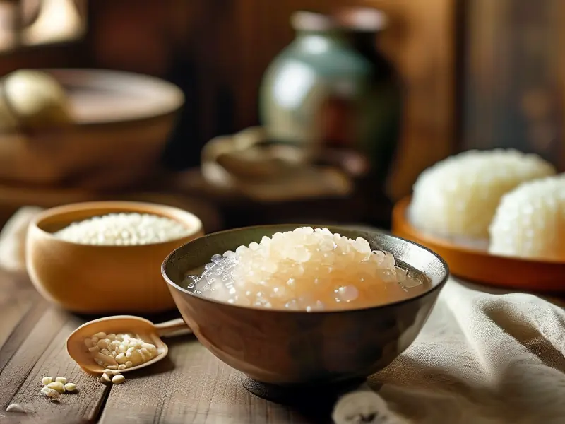 家庭自制糯米甜酒成品展示