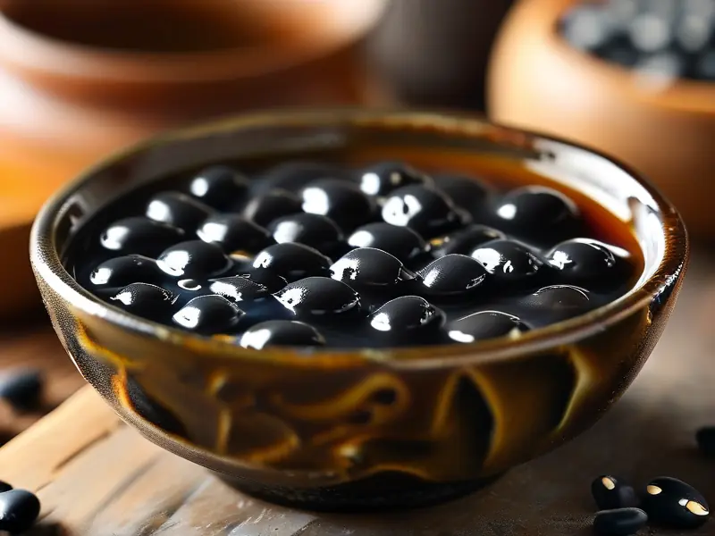 泡制完成的黑豆酒特写