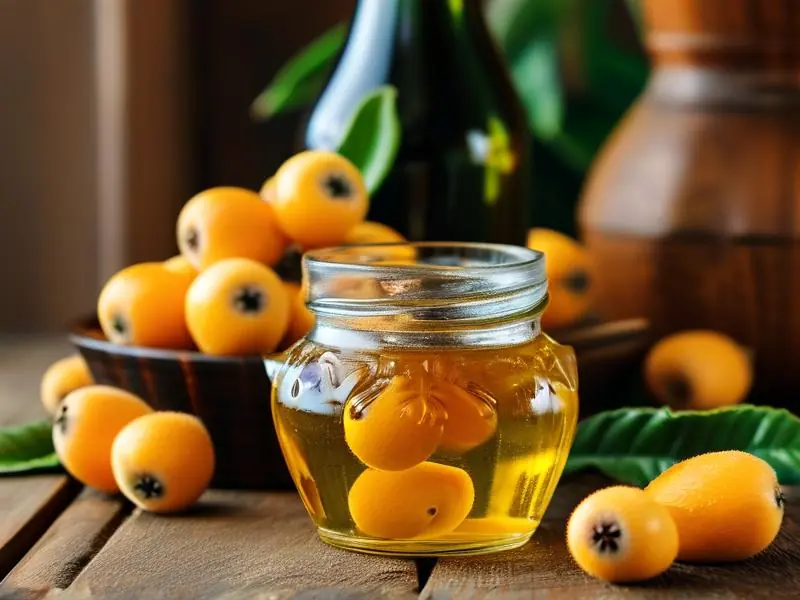 自制枇杷泡酒成品展示