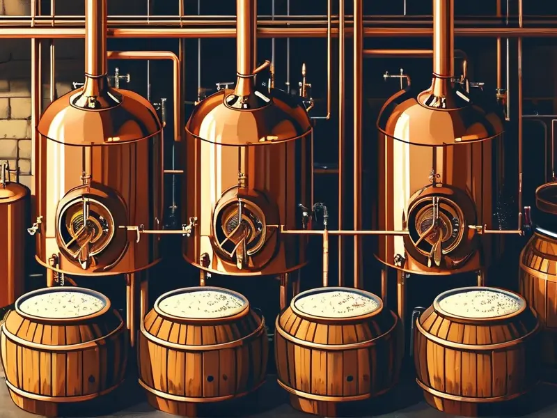 啤酒酿造工艺过程示意图展示糖化、煮沸、发酵等关键步骤