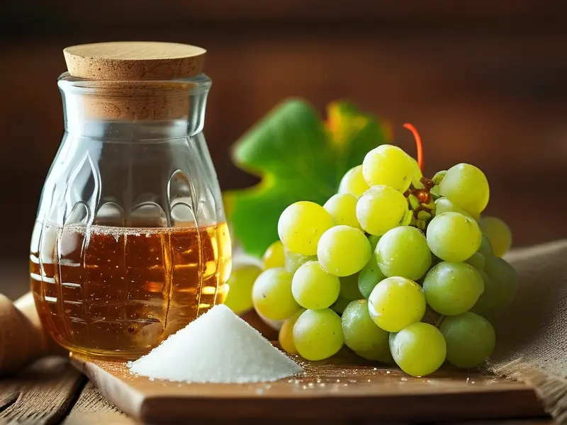 家庭自制葡萄泡酒材料准备与容器摆放示意图