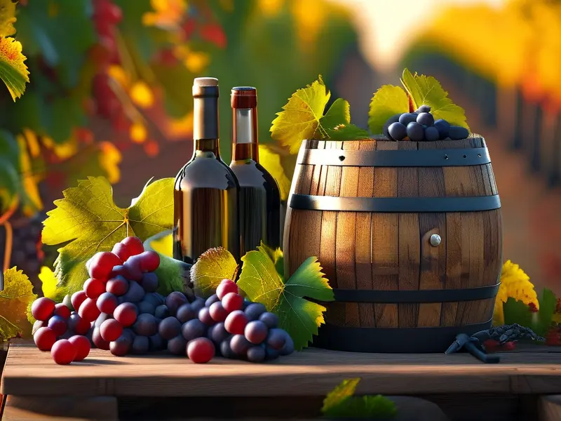 传统葡萄酿酒工艺展示图