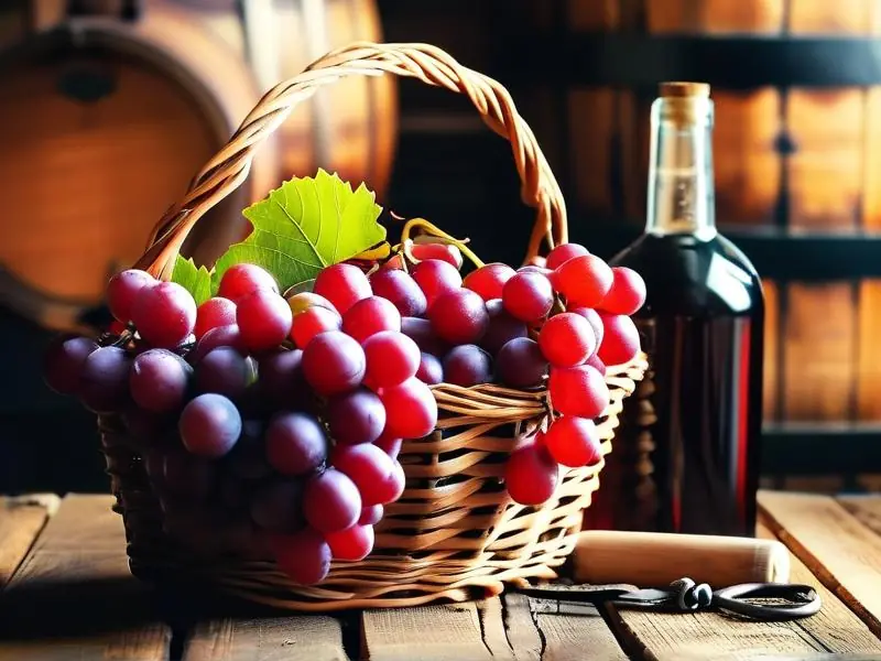 葡萄酒酿制材料和工具展示