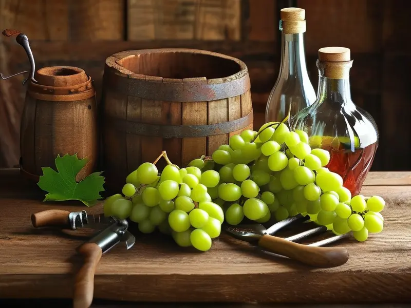 葡萄酒酿制的初始步骤展示