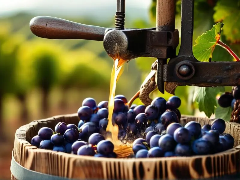 传统葡萄压榨工艺现场实拍图