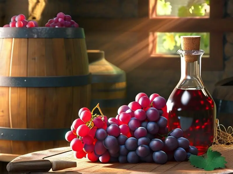 手工压榨葡萄进行葡萄酒酿造的初始过程