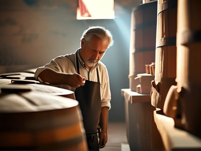 酿酒师检查清香白酒发酵情况
