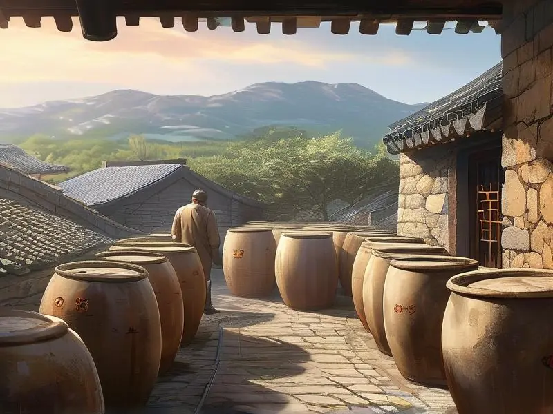 山东烟台古酿酒传统酿造场景