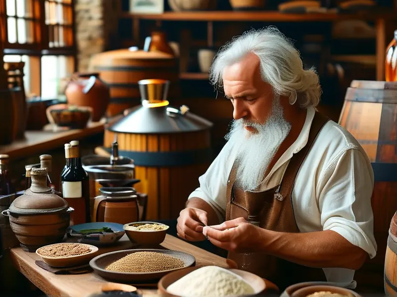 酿酒师制作酒曲的过程