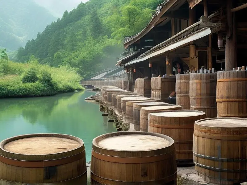 四川酿酒基地的传统酿酒工艺展示