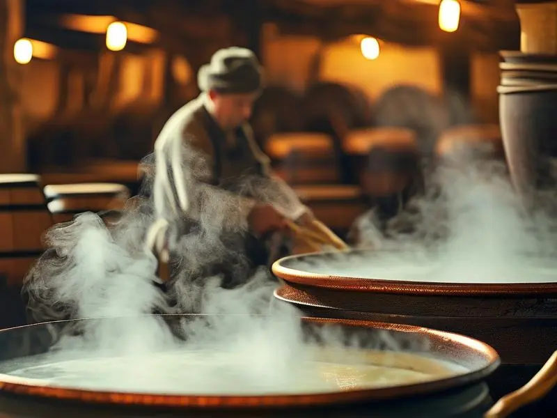 传统天锅酿酒实际操作场景