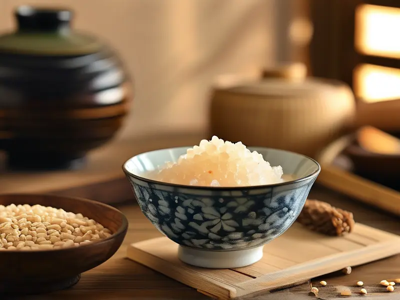 自制甜酒成品展示及原料工具